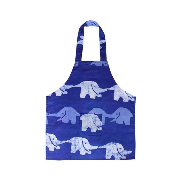 Kids Apron - Blue Elephants Print