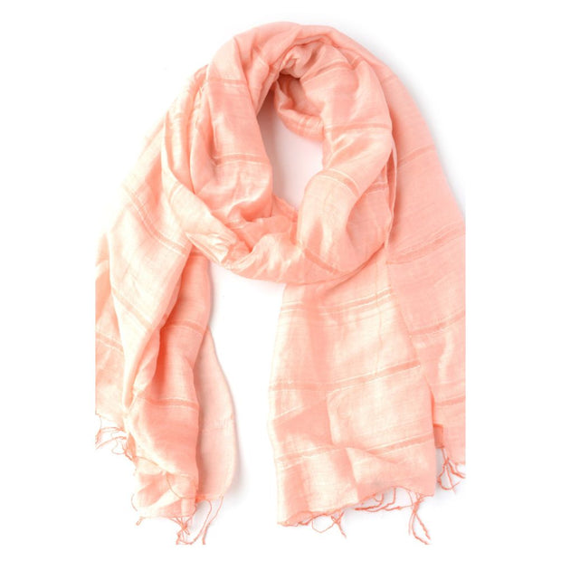 Nguyet Peachy Pink Silk Linen Scarf