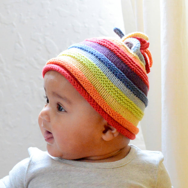 Pebble Rainbow Hand-knitted Hat for 6-12 months
