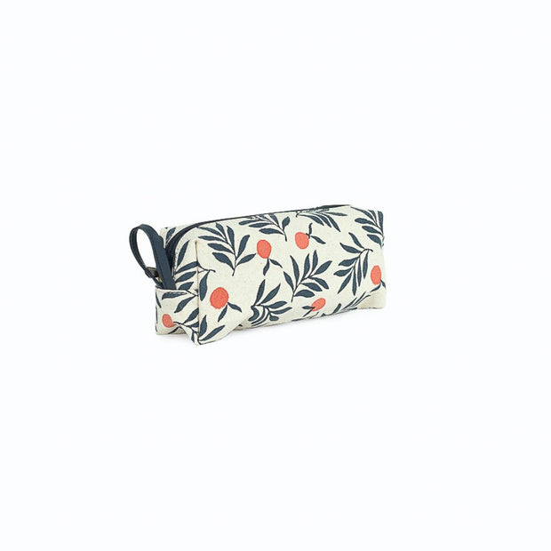 Utility Pouch Pencil Case - Berry print side view