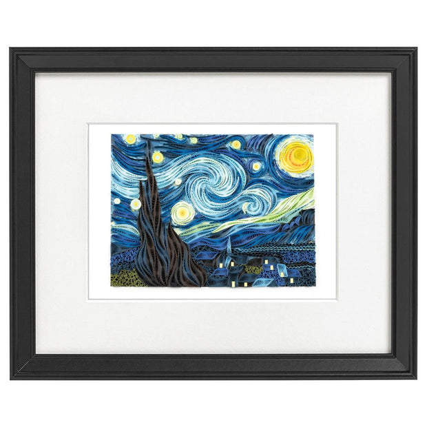 Quilled Starry Night by Van Gogh Framed Art