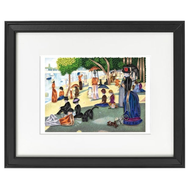Quilled Sunday at La Grande Jatte by Seurat Framed Art