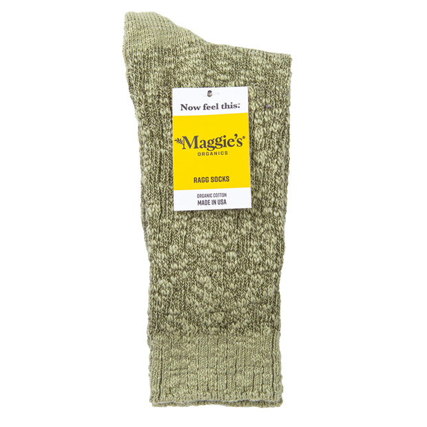 Organic Cotton Ragg Socks - Olive Solid packaging