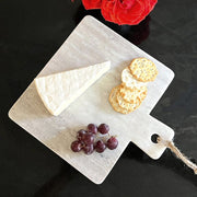 Rectagular Marble Cheese Board with Handle seen from above