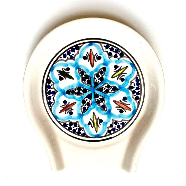 Rosette Hand-painted Ceramic Spoon Rest 