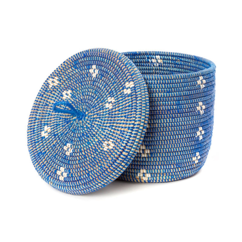 Lidded Storage Basket - Blue – Zee Bee Market LLC