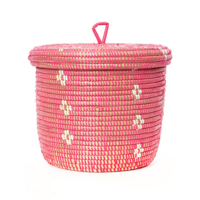Blossom Lidded Storage Basket - Pink