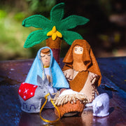 Seven-Piece Nicaraguan Felt Nativity Set styled