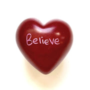 Small Word Soapstone Heart - Believe