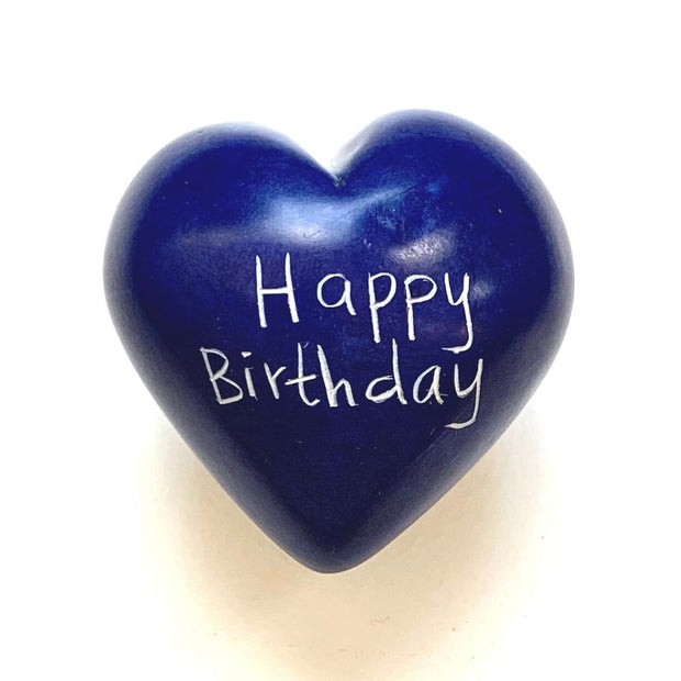 Small Word Soapstone Heart - Happy Birthday
