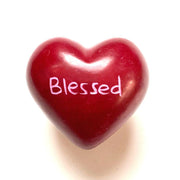 Small Word Soapstone Heart - Blessed