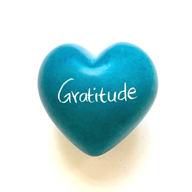 Small Word Soapstone Heart - Gratitude