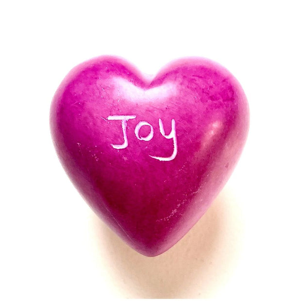 Small Word Soapstone Heart - Pink Collection Joy