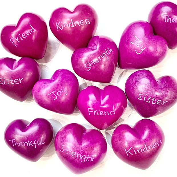 Small Word Soapstone Heart - Pink Collection Group