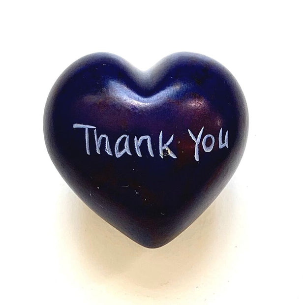 Small Word Soapstone Heart - Thank You
