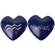 Small Zodiac Sign Soapstone Heart - Aquarius