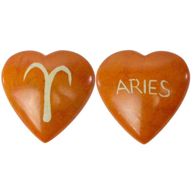 Small Zodiac Sign Soapstone Heart - Aries