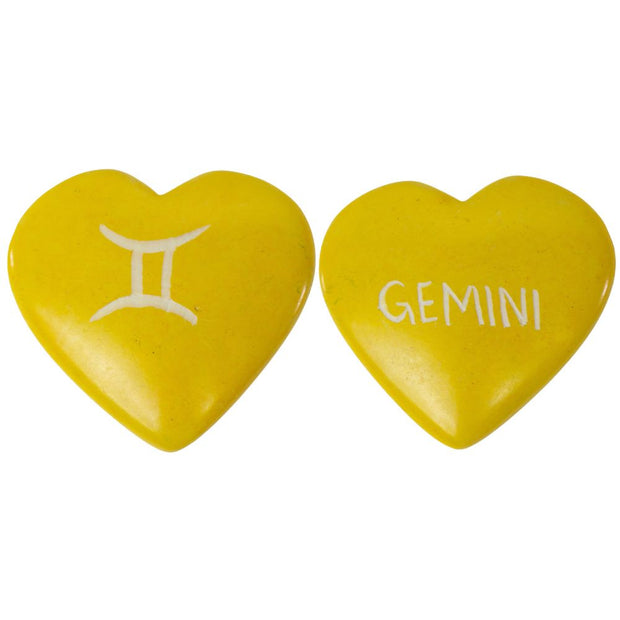 Small Zodiac Sign Soapstone Heart - Gemini