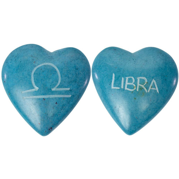 Small Zodiac Sign Soapstone Heart - Libra
