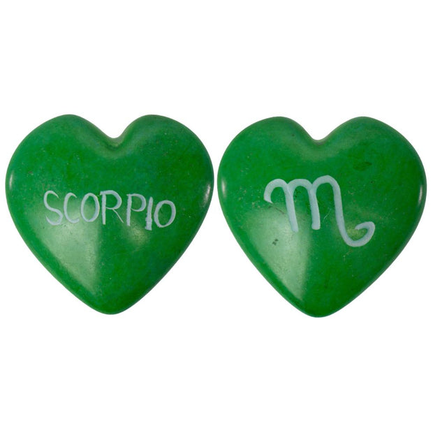 Small Zodiac Sign Soapstone Heart - Scorpio
