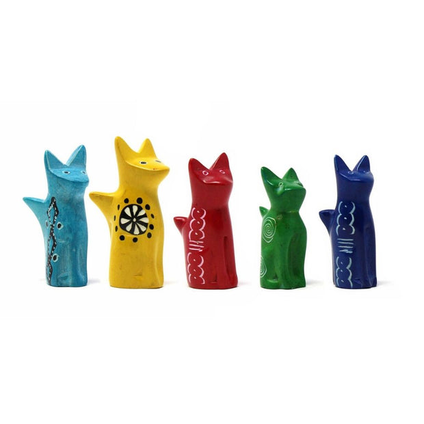 Tiny Soapstone Sitting Cat - assorted colors