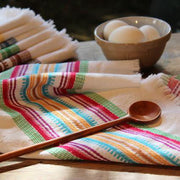 Hand-woven Cotton Kitchen Towel - Multicolor stripe lifestyle