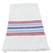 Hand-woven Cotton Kitchen Towel - Red and Blue Stripes