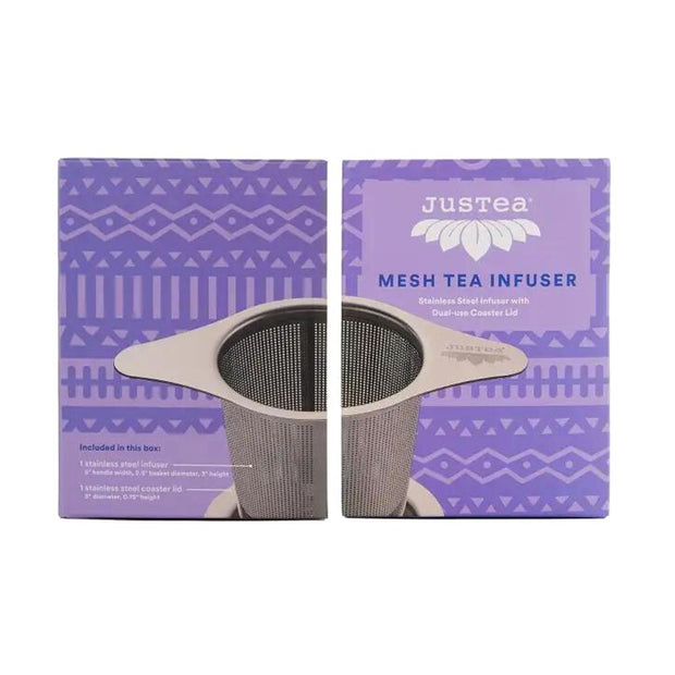 Tea Infuser with Dual-use Coaster Lid showing box exterior