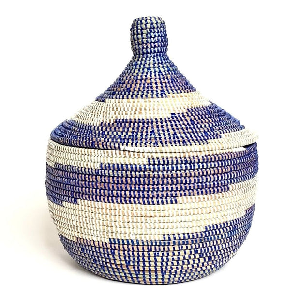 Teranga Spiral Blue Lidded Warming Basket 