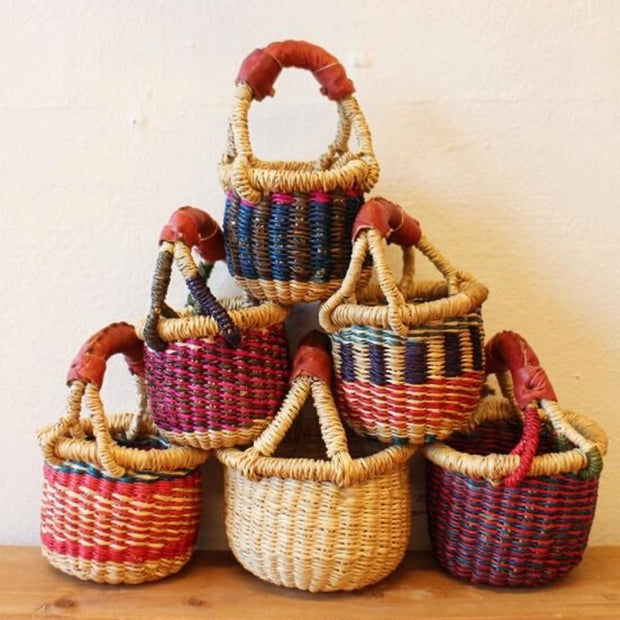 Tiny Miniature Bolga Market Basket assortment