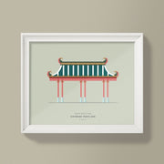 Tower Grove Park Chinese Pavillion Art Print - 8" X 10" in white frame