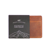 Minimalist Full Grain Leather Card Wallet - Saddle Brown