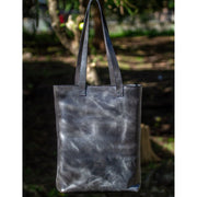 Electric Black Ultimate Natural Leather Tote on floor styled