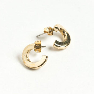 Twisted Demi Brass Post Earrings