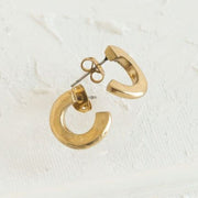 Twisted Demi Brass Post Earrings