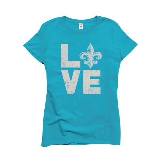 Louisville Fleur-de-Lis T-Shirt Premium Cotton Navy with Short Sleeves -  Just Creations