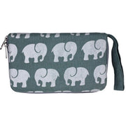 Fair Trade Elephant Print VW001 Travel Wallet - Light Grey