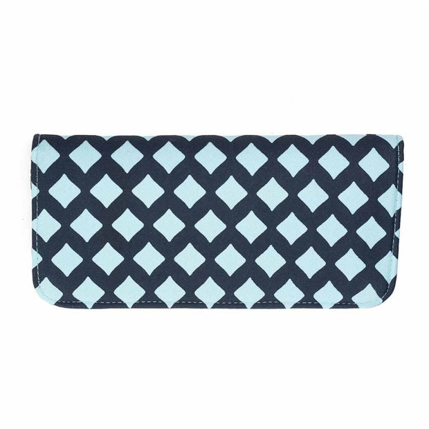 Screen Print Long Wallet - Icy Blue Tile front
