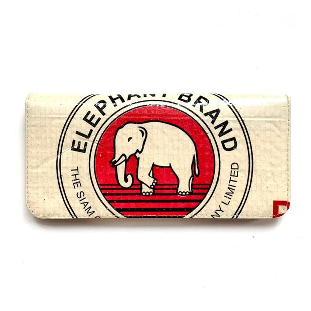 Recycled Cement Bag Long Wallet - Elephant