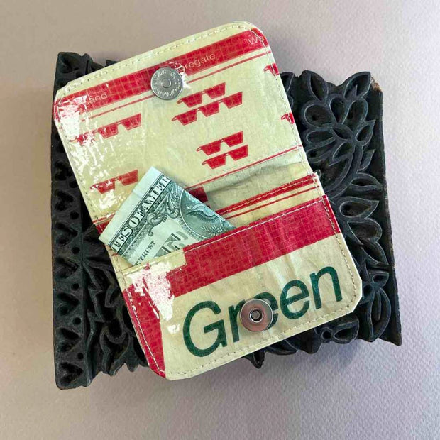 Recycled Cement Sack Cardholder - Serpent interior