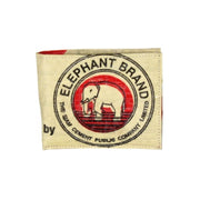 Recycled Cement Sack Bifold Wallet - Circle Elephant design
