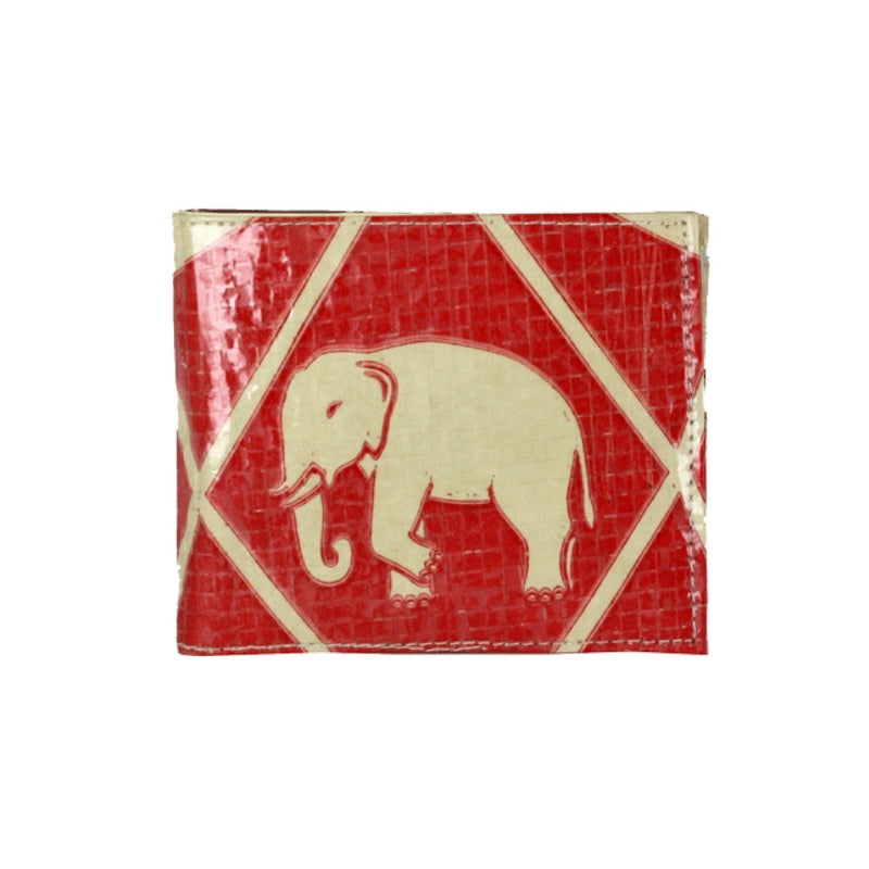Recycled Cement Sack Bifold Wallet - Diamond Elephant