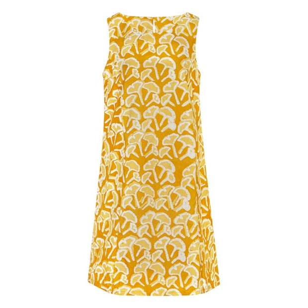 Fair Trade Batik Dress Boardwalk - Ginkgo Gold