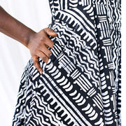 Fair Trade Batik Dress Ava - Pathways Black pocket detail