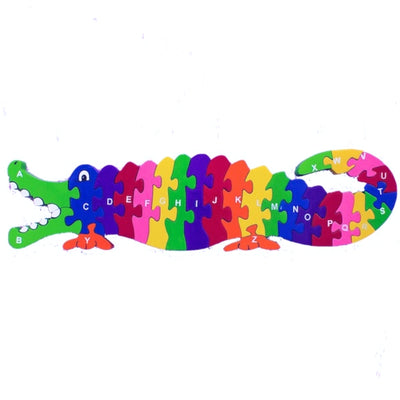 Wooden Crocodile Jigsaw Puzzle - Letters A-Z