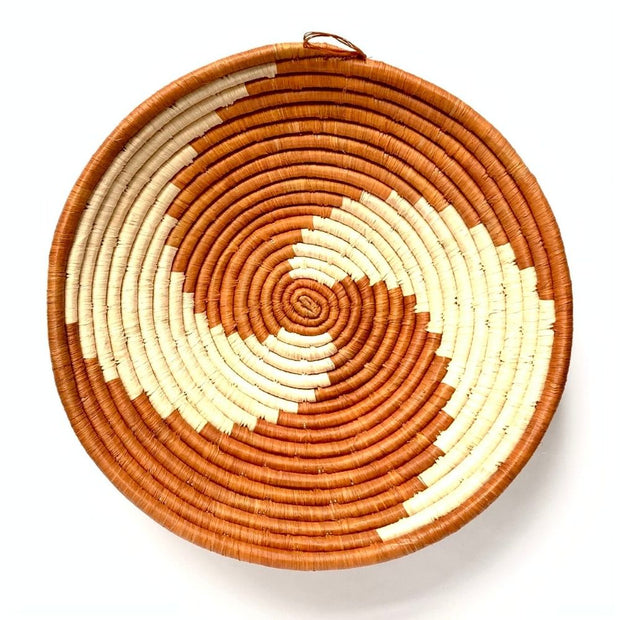 Decorative Sisal Fiber Fruit Basket - Terracotta and Natural Swirl