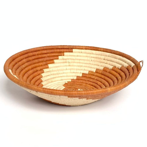 Decorative Sisal Fiber Fruit Basket - Terracotta and Natural Swirl