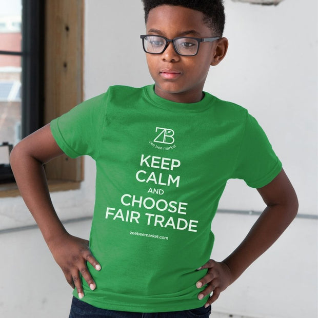 Youth Short Sleeve Premium Cotton Tee in Kelly Green - Keep Calm