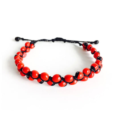 Red and Black Huayruro Seed Bracelet