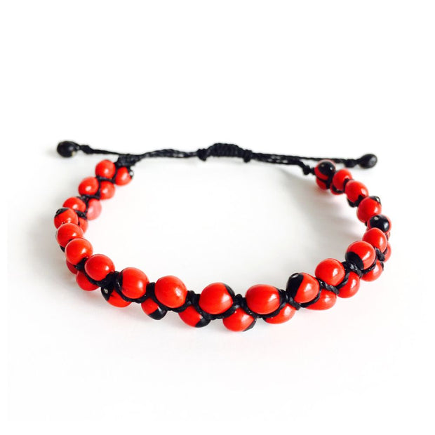 Red and Black Huayruro Seed Bracelet